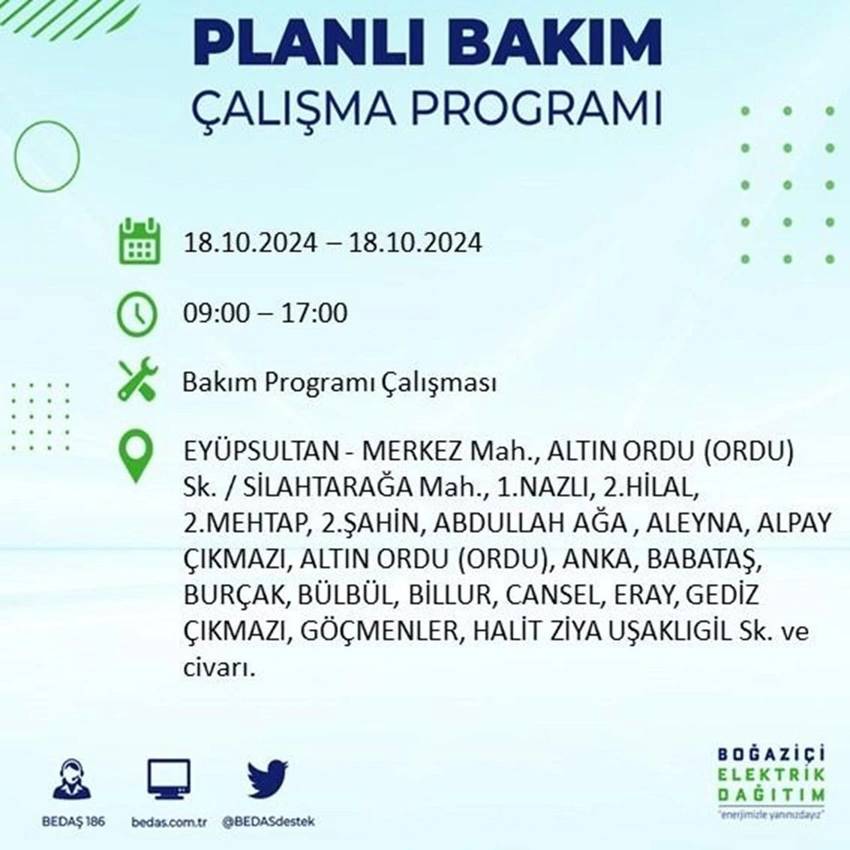 İstanbul'da büyük elektrik kesintisi. 17 ilçe karanlığa gömülecek 58