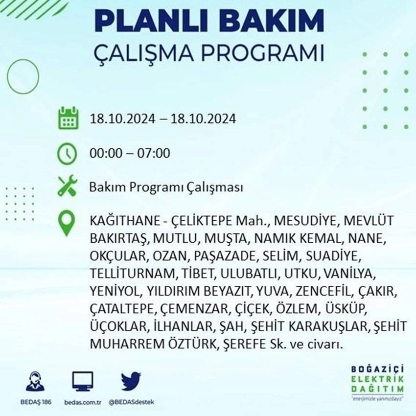 İstanbul'da büyük elektrik kesintisi. 17 ilçe karanlığa gömülecek 49