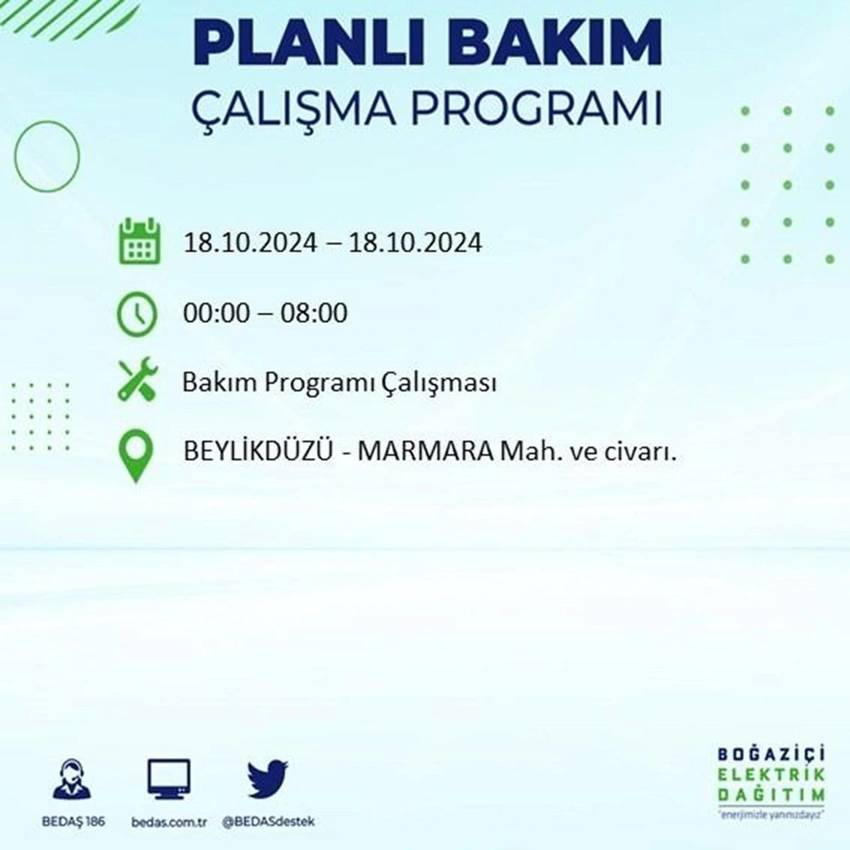 İstanbul'da büyük elektrik kesintisi. 17 ilçe karanlığa gömülecek 44