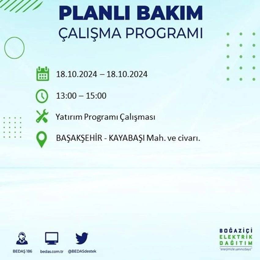 İstanbul'da büyük elektrik kesintisi. 17 ilçe karanlığa gömülecek 39