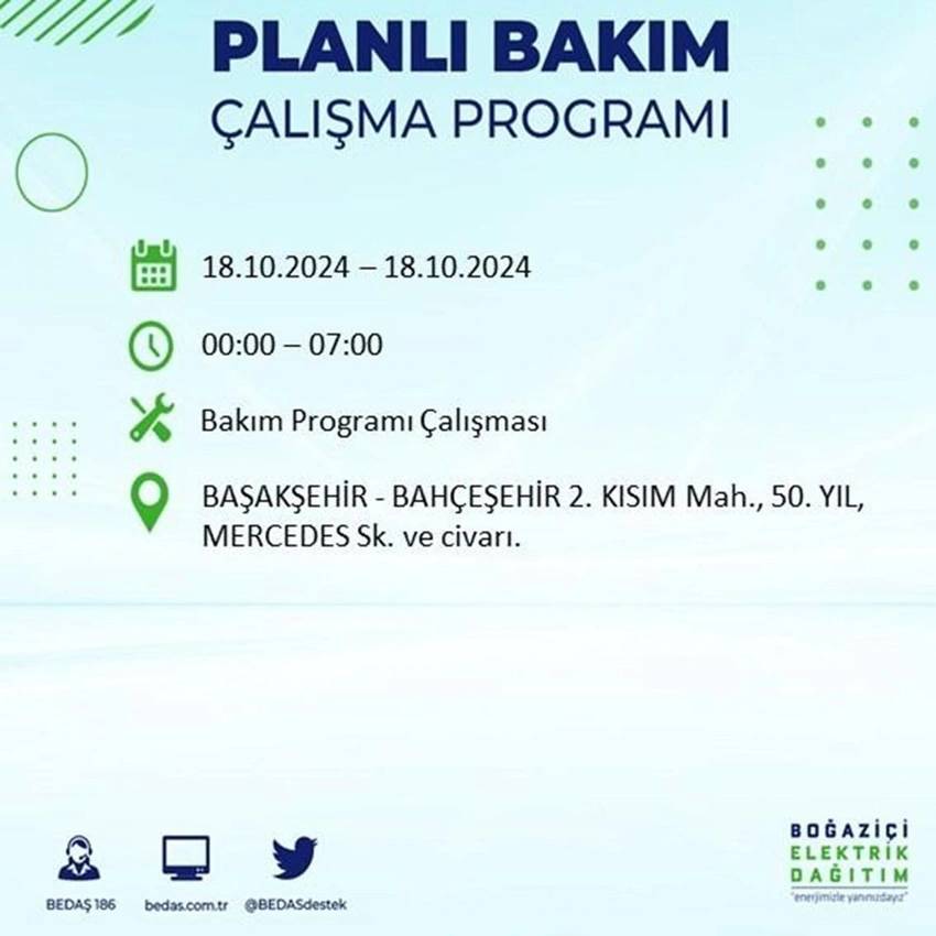 İstanbul'da büyük elektrik kesintisi. 17 ilçe karanlığa gömülecek 38