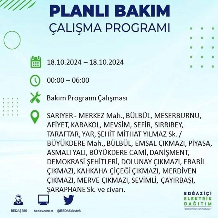 İstanbul'da büyük elektrik kesintisi. 17 ilçe karanlığa gömülecek 32