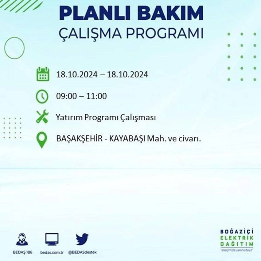 İstanbul'da büyük elektrik kesintisi. 17 ilçe karanlığa gömülecek 31