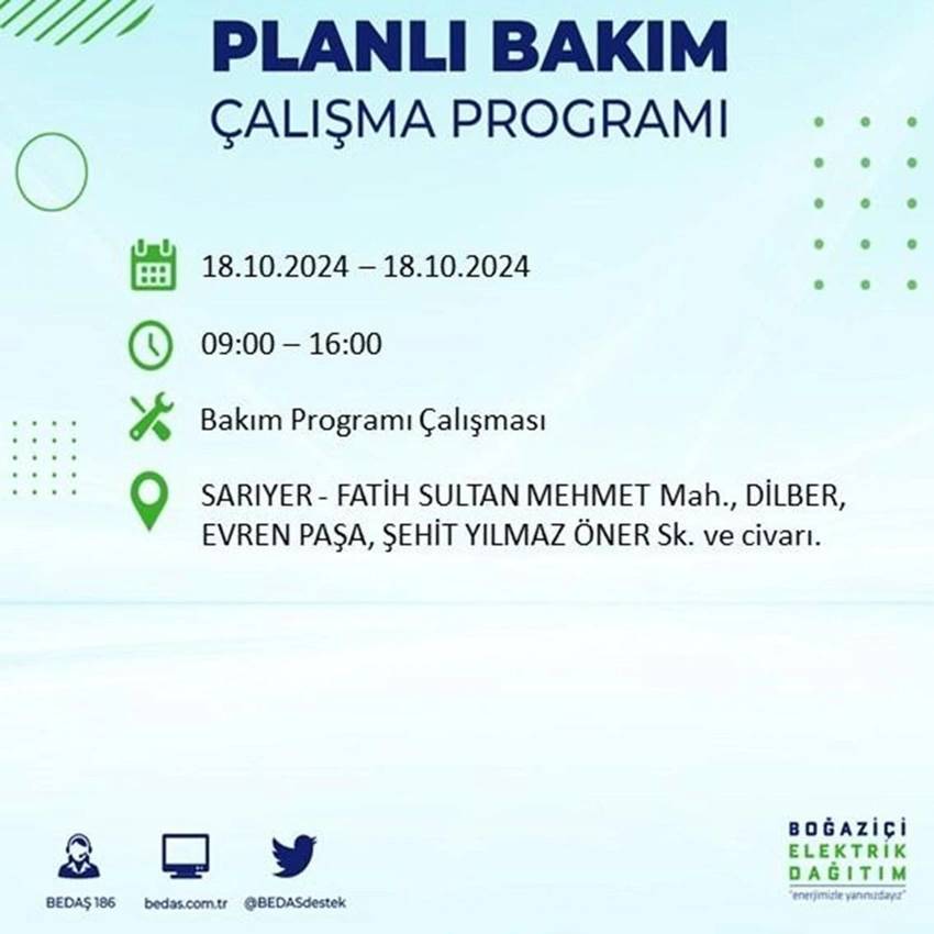 İstanbul'da büyük elektrik kesintisi. 17 ilçe karanlığa gömülecek 29