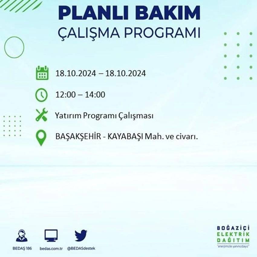 İstanbul'da büyük elektrik kesintisi. 17 ilçe karanlığa gömülecek 27