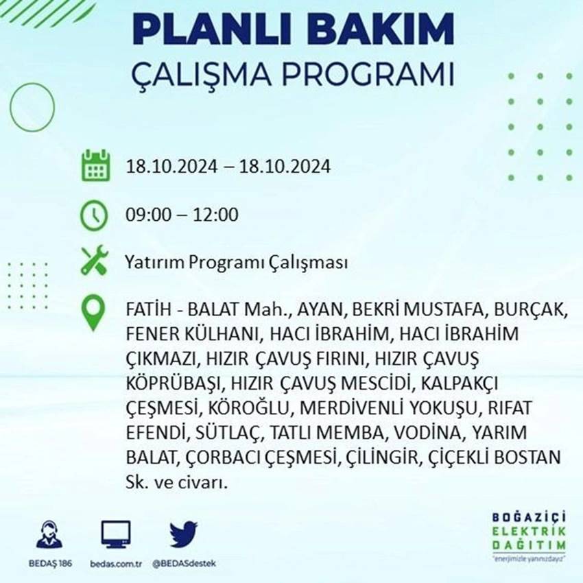 İstanbul'da büyük elektrik kesintisi. 17 ilçe karanlığa gömülecek 23