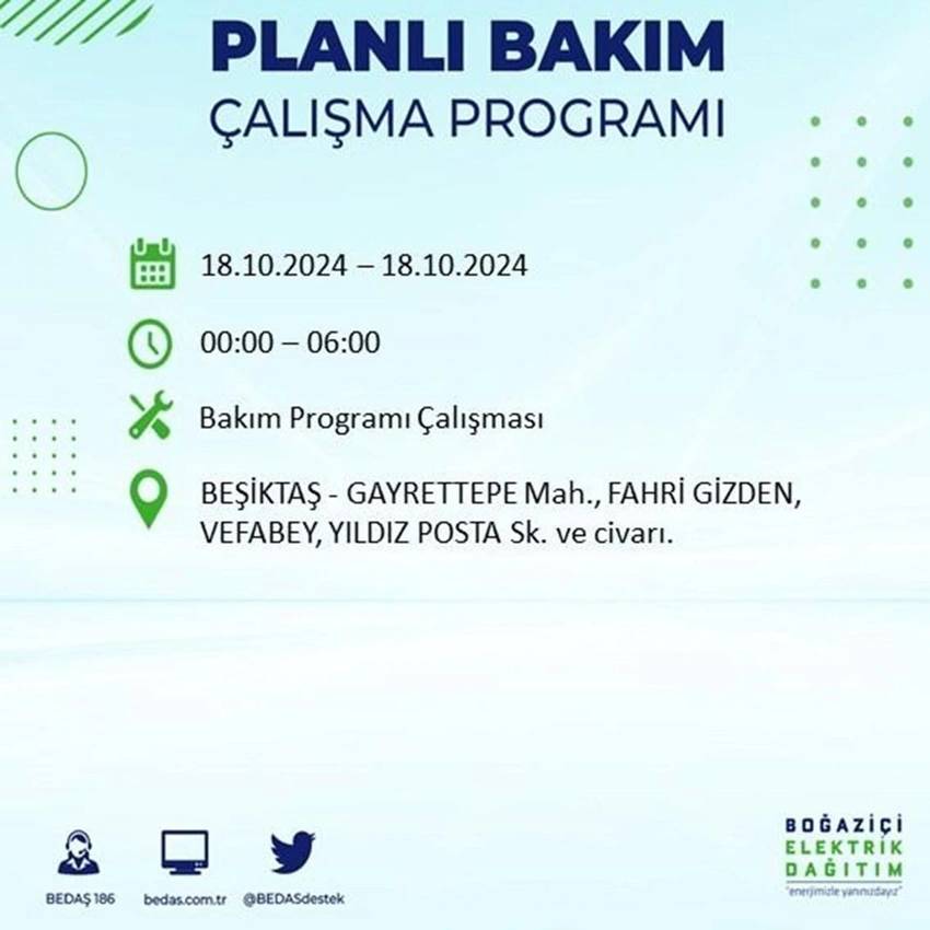 İstanbul'da büyük elektrik kesintisi. 17 ilçe karanlığa gömülecek 18