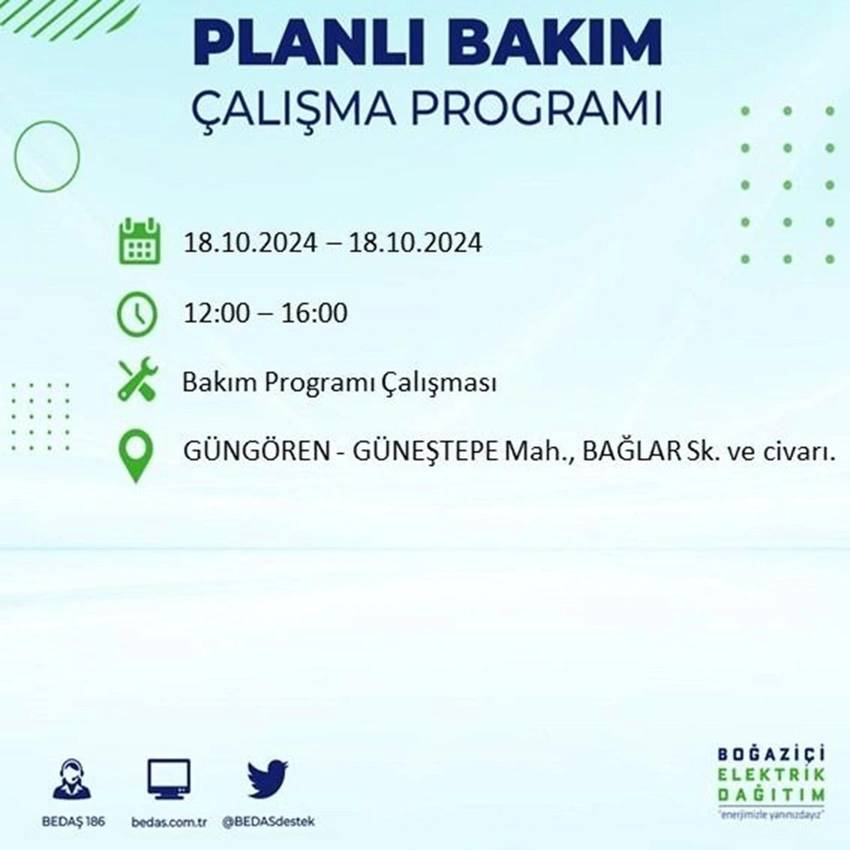 İstanbul'da büyük elektrik kesintisi. 17 ilçe karanlığa gömülecek 17