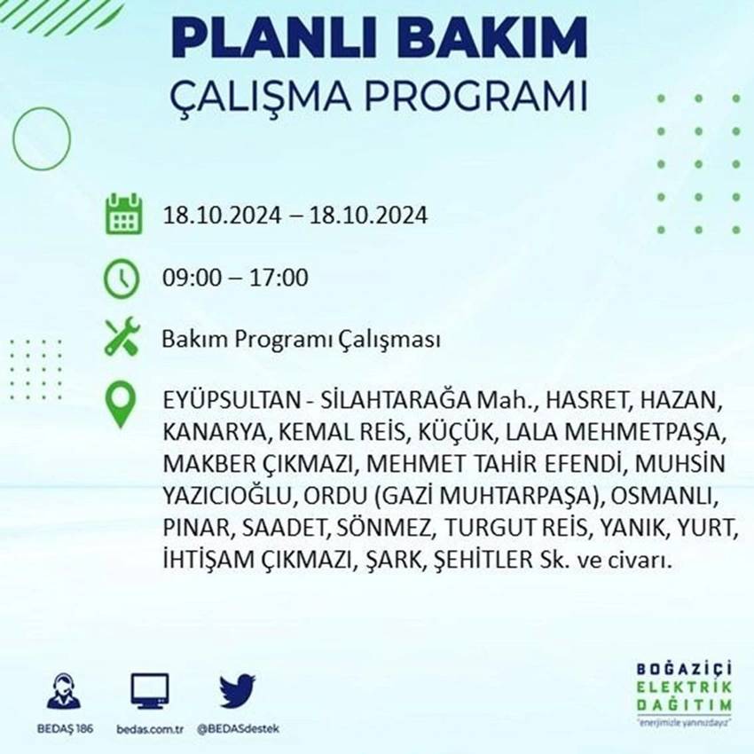 İstanbul'da büyük elektrik kesintisi. 17 ilçe karanlığa gömülecek 16