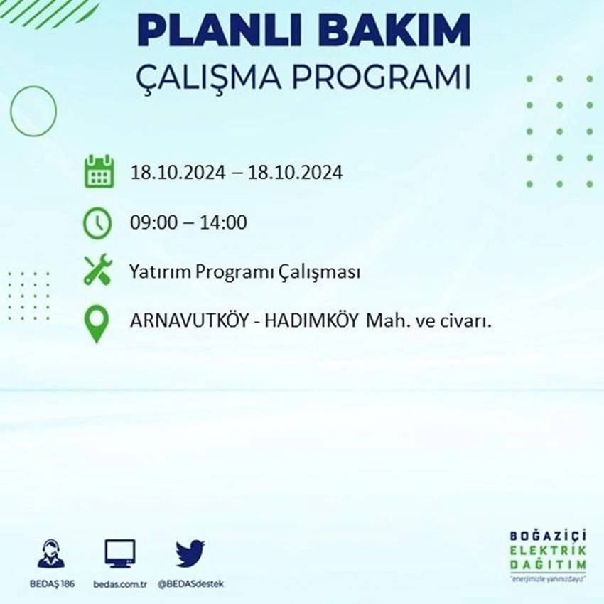 İstanbul'da büyük elektrik kesintisi. 17 ilçe karanlığa gömülecek 14