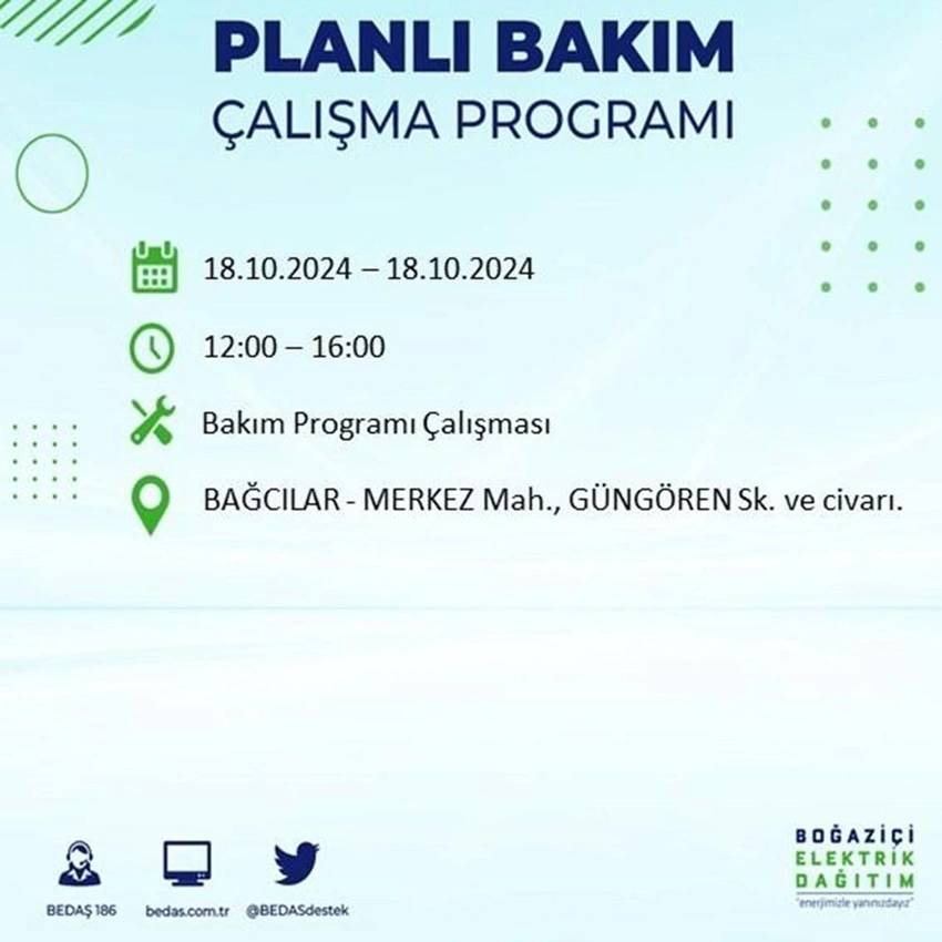 İstanbul'da büyük elektrik kesintisi. 17 ilçe karanlığa gömülecek 8