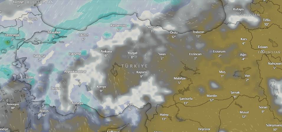 Kar Marmara’da başladı. Meteoroloji İstanbul tahminini saat vererek açıkladı 3