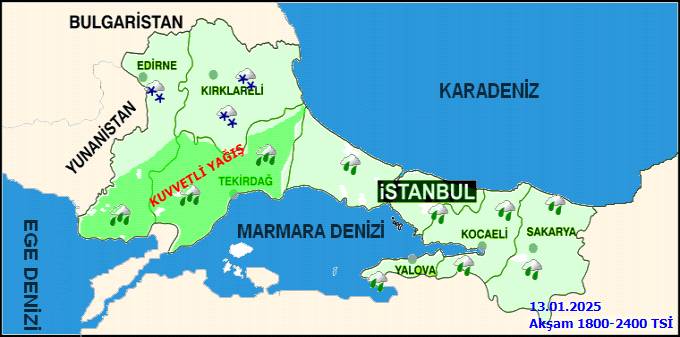 Kar Marmara’da başladı. Meteoroloji İstanbul tahminini saat vererek açıkladı 6