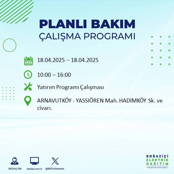 BEDAŞ duyurdu: 18 Nisan'da İstanbul’un bu ilçelerinde elektrikler kesilecek! 73
