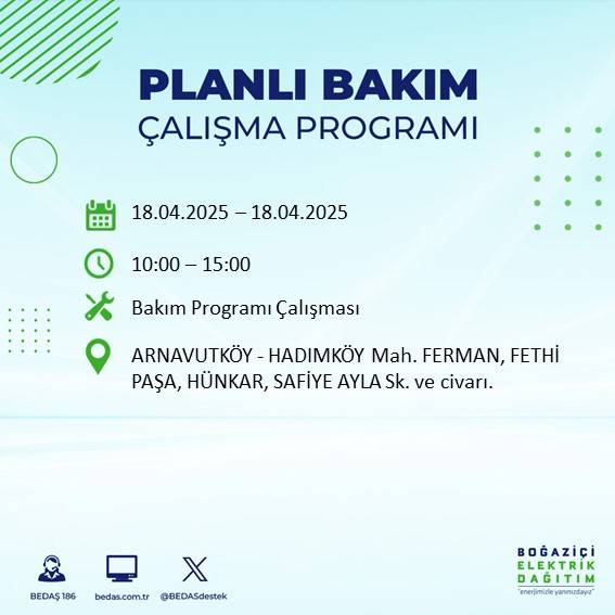 BEDAŞ duyurdu: 18 Nisan'da İstanbul’un bu ilçelerinde elektrikler kesilecek! 69