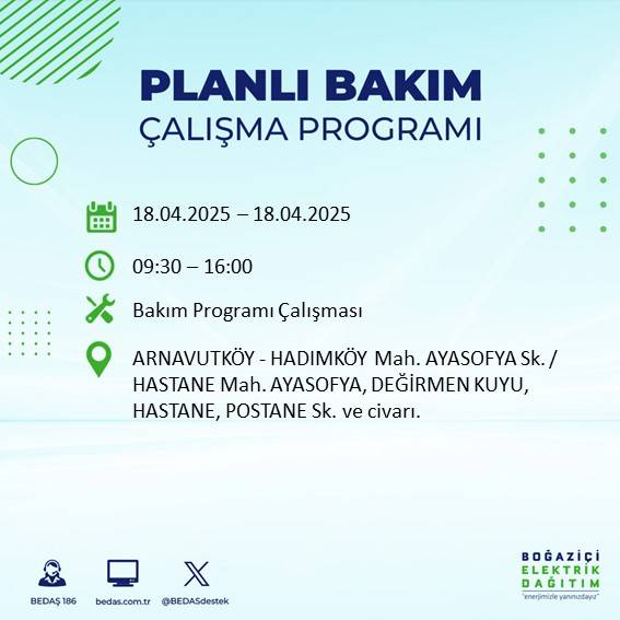 BEDAŞ duyurdu: 18 Nisan'da İstanbul’un bu ilçelerinde elektrikler kesilecek! 68