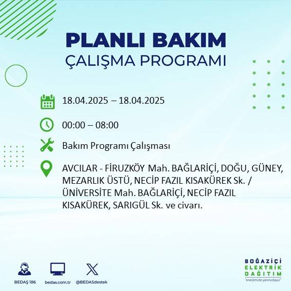 BEDAŞ duyurdu: 18 Nisan'da İstanbul’un bu ilçelerinde elektrikler kesilecek! 67
