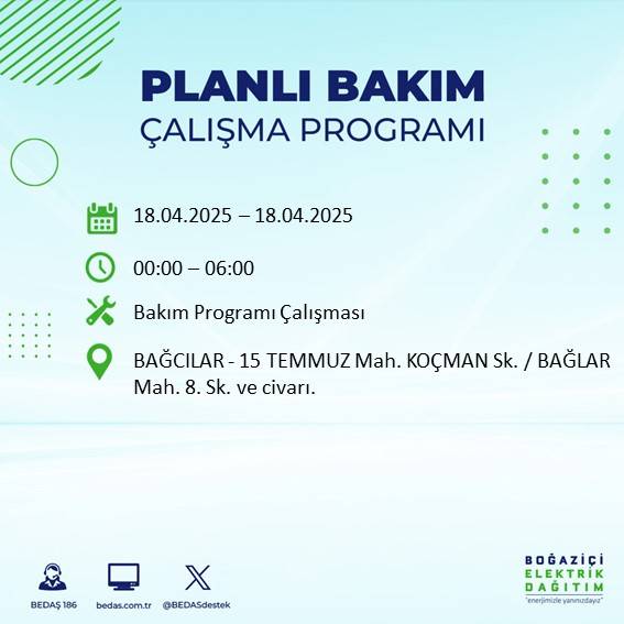 BEDAŞ duyurdu: 18 Nisan'da İstanbul’un bu ilçelerinde elektrikler kesilecek! 62