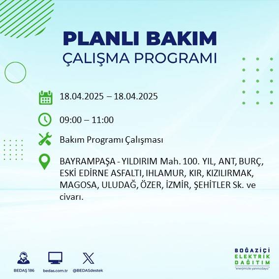 BEDAŞ duyurdu: 18 Nisan'da İstanbul’un bu ilçelerinde elektrikler kesilecek! 57