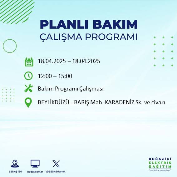 BEDAŞ duyurdu: 18 Nisan'da İstanbul’un bu ilçelerinde elektrikler kesilecek! 54