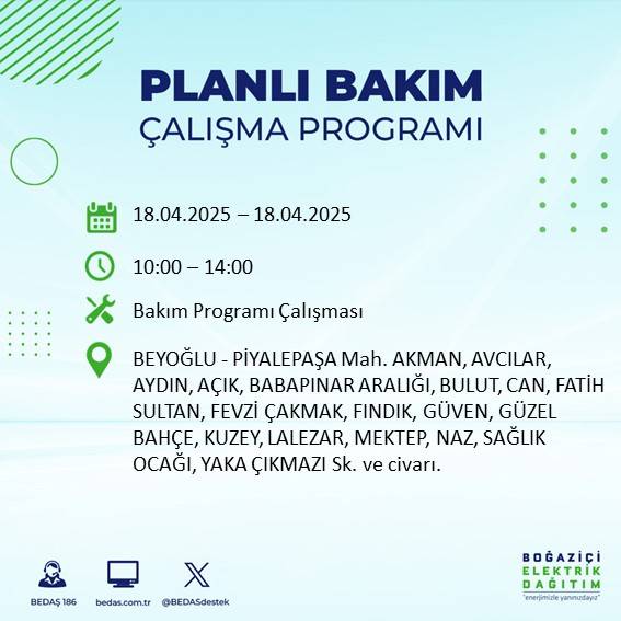 BEDAŞ duyurdu: 18 Nisan'da İstanbul’un bu ilçelerinde elektrikler kesilecek! 52