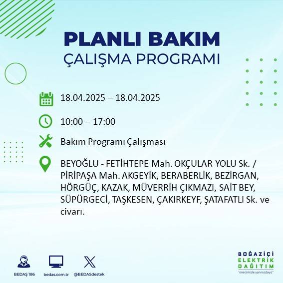 BEDAŞ duyurdu: 18 Nisan'da İstanbul’un bu ilçelerinde elektrikler kesilecek! 53