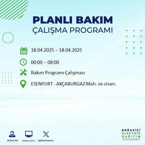 BEDAŞ duyurdu: 18 Nisan'da İstanbul’un bu ilçelerinde elektrikler kesilecek! 43
