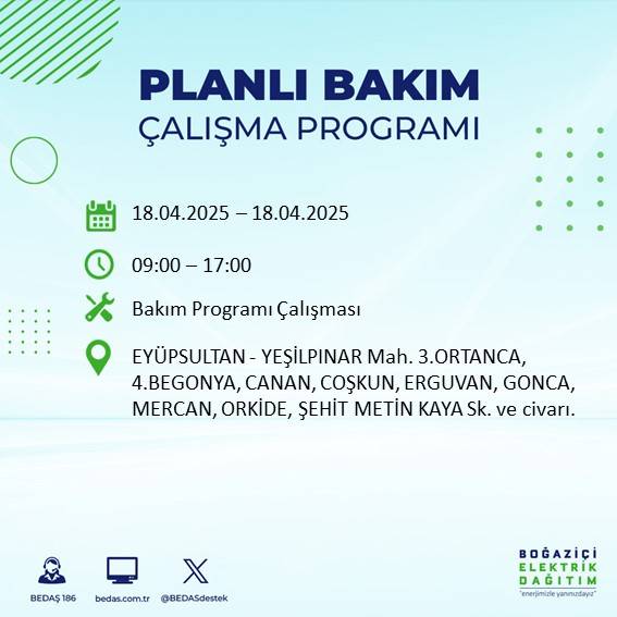 BEDAŞ duyurdu: 18 Nisan'da İstanbul’un bu ilçelerinde elektrikler kesilecek! 38