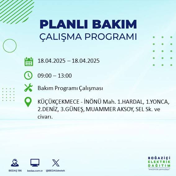 BEDAŞ duyurdu: 18 Nisan'da İstanbul’un bu ilçelerinde elektrikler kesilecek! 22