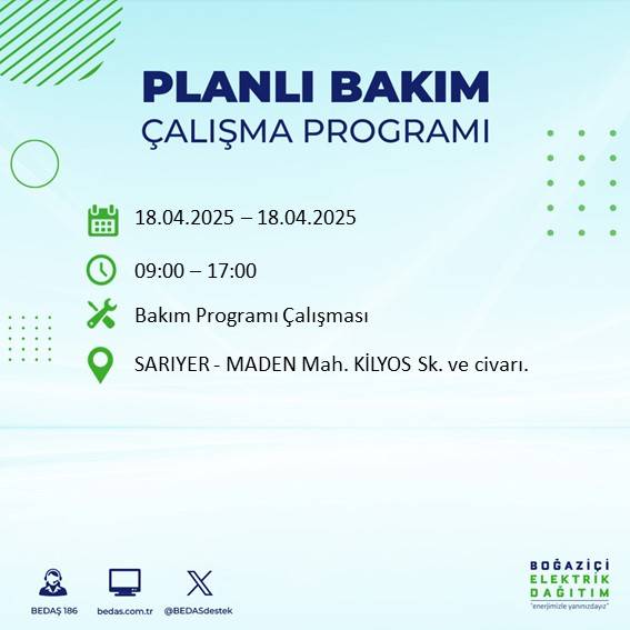 BEDAŞ duyurdu: 18 Nisan'da İstanbul’un bu ilçelerinde elektrikler kesilecek! 13