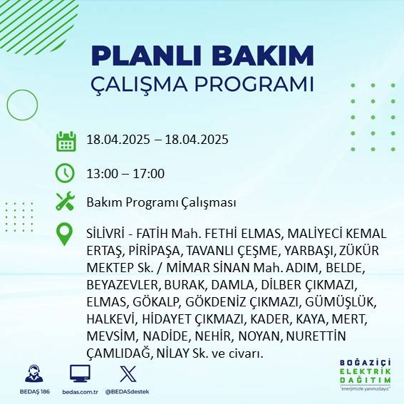 BEDAŞ duyurdu: 18 Nisan'da İstanbul’un bu ilçelerinde elektrikler kesilecek! 9