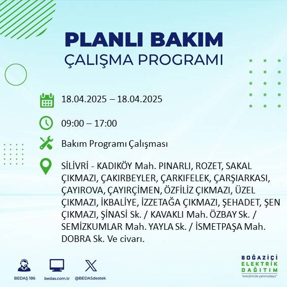 BEDAŞ duyurdu: 18 Nisan'da İstanbul’un bu ilçelerinde elektrikler kesilecek! 5