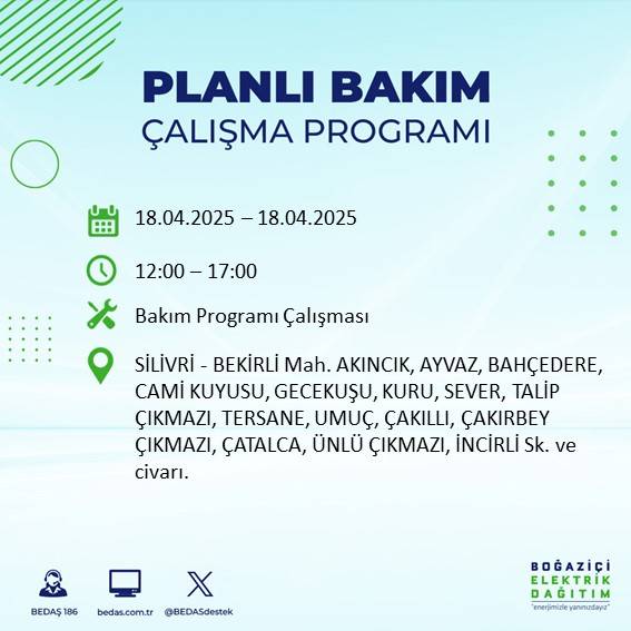 BEDAŞ duyurdu: 18 Nisan'da İstanbul’un bu ilçelerinde elektrikler kesilecek! 3