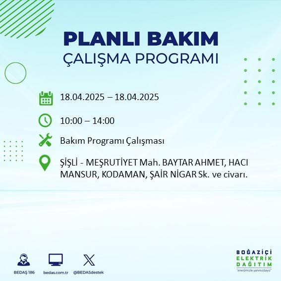 BEDAŞ duyurdu: 18 Nisan'da İstanbul’un bu ilçelerinde elektrikler kesilecek! 2
