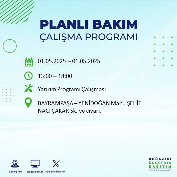 BEDAŞ açıkladı: İşte İstanbul'da yarın elektrik kesintisi yaşanacak ilçeler 2