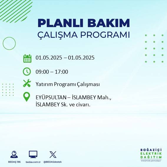 BEDAŞ açıkladı: İşte İstanbul'da yarın elektrik kesintisi yaşanacak ilçeler 7
