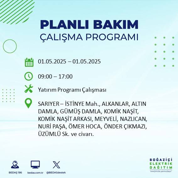 BEDAŞ açıkladı: İşte İstanbul'da yarın elektrik kesintisi yaşanacak ilçeler 6