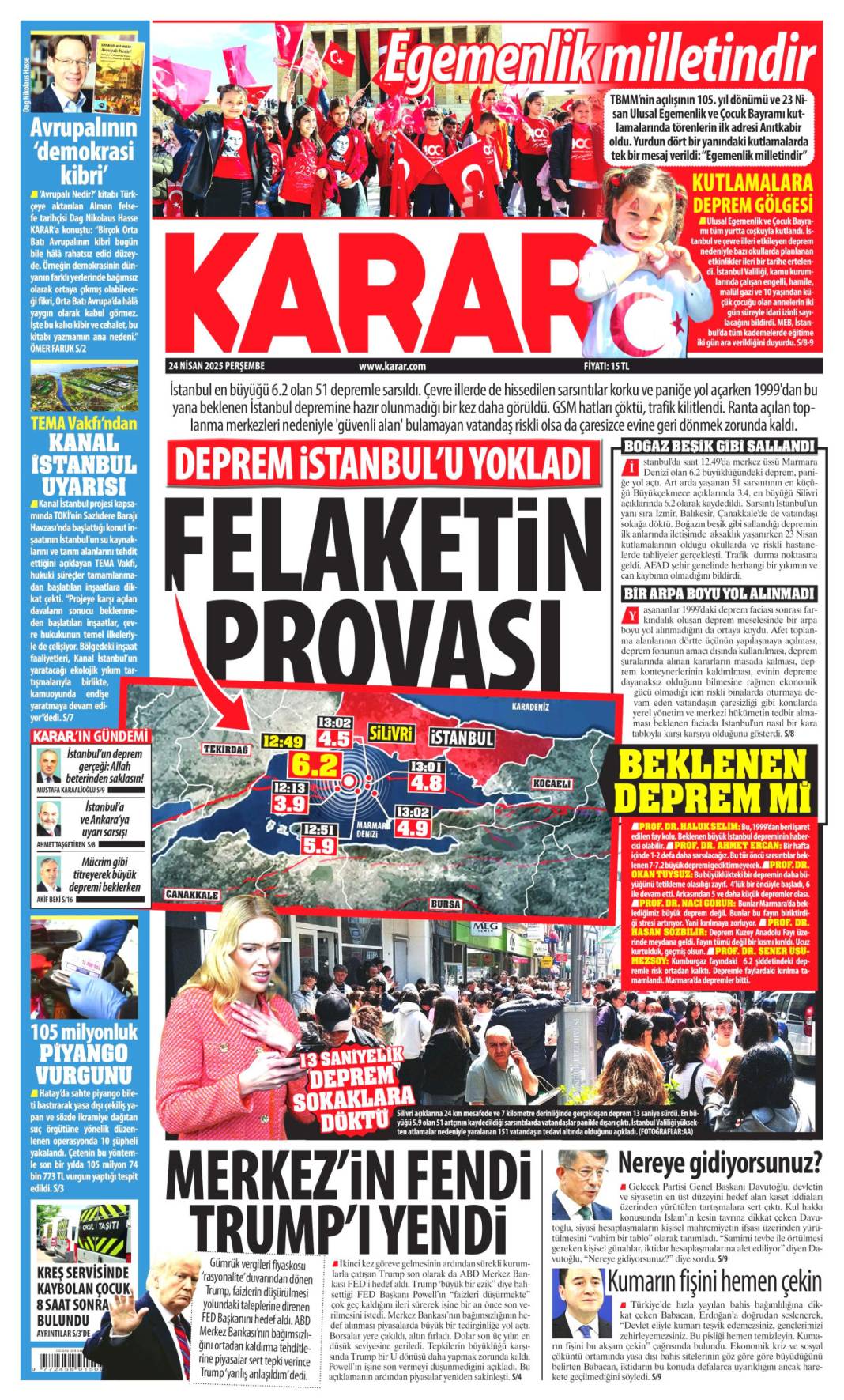 6.2'lik depremi gazeteler nasıl gördü? 12