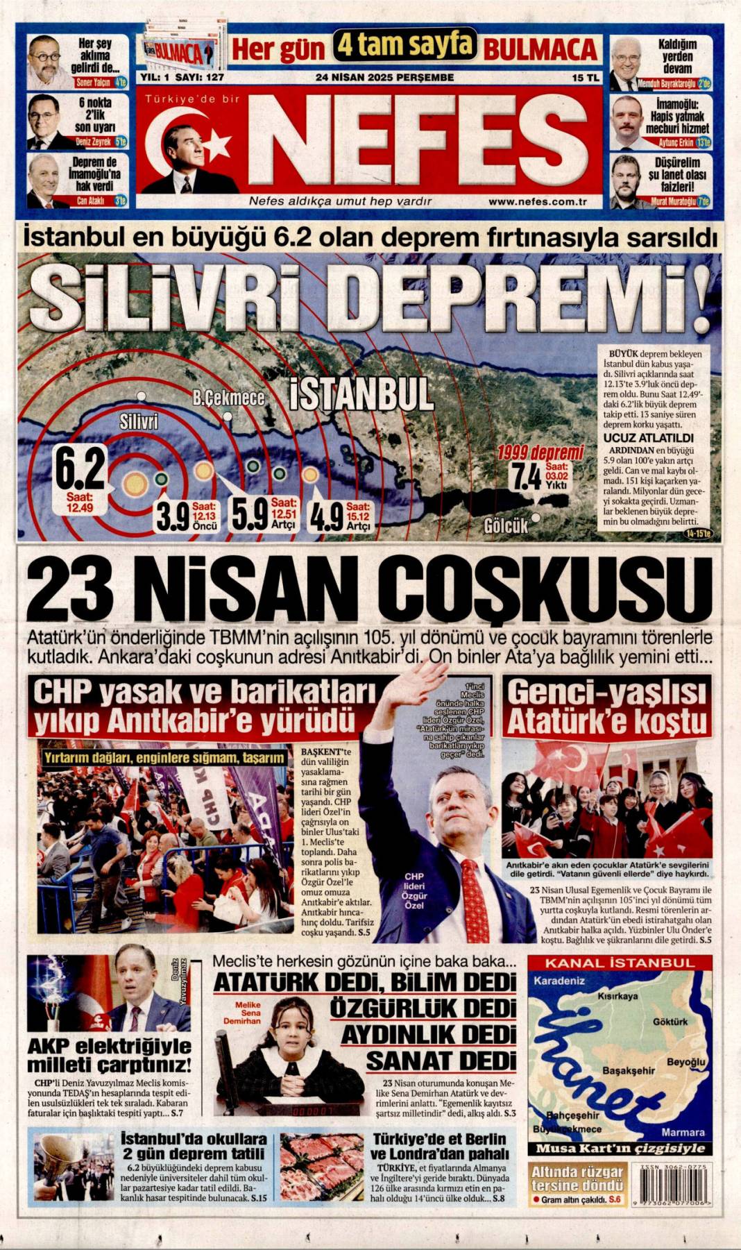 6.2'lik depremi gazeteler nasıl gördü? 10