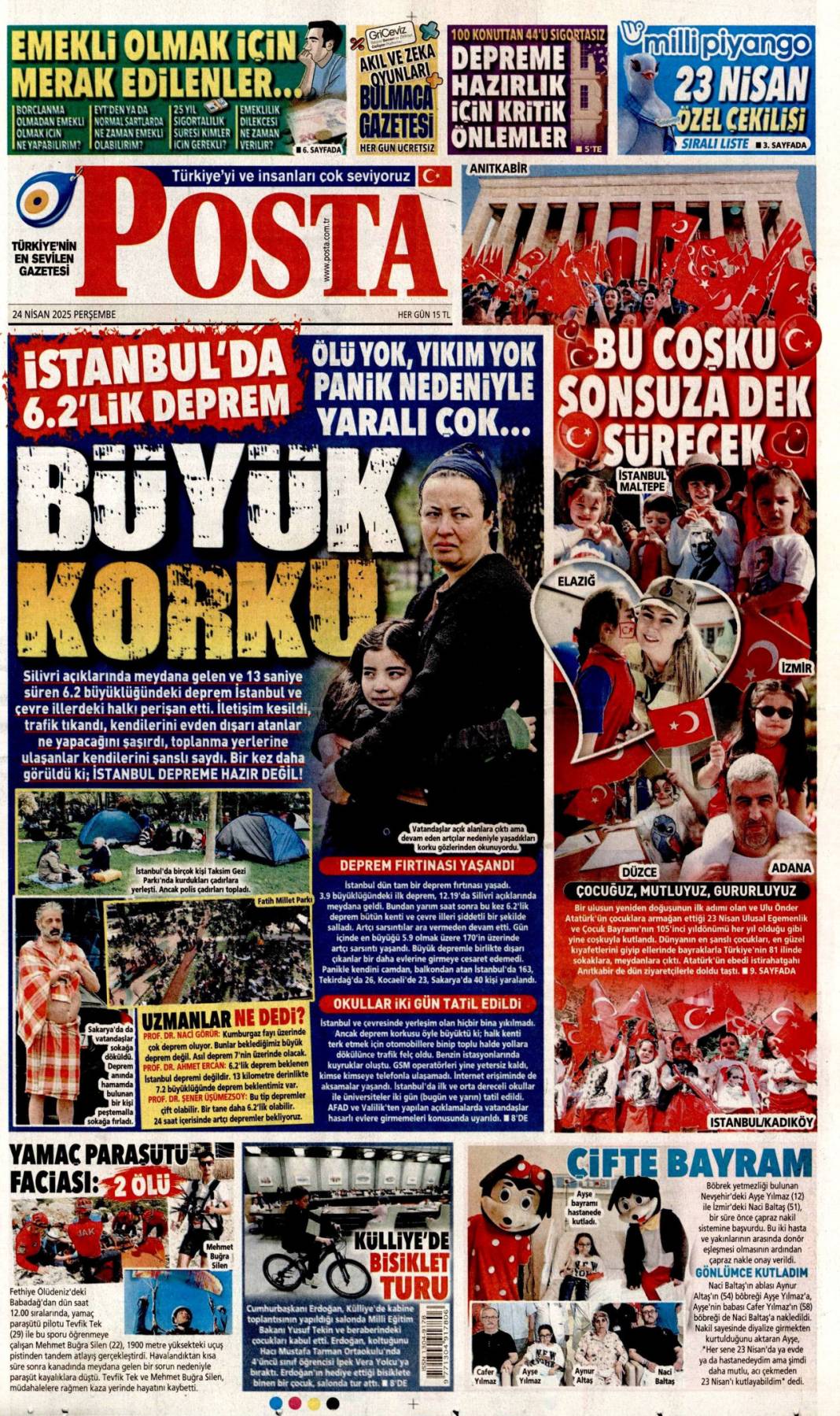 6.2'lik depremi gazeteler nasıl gördü? 8