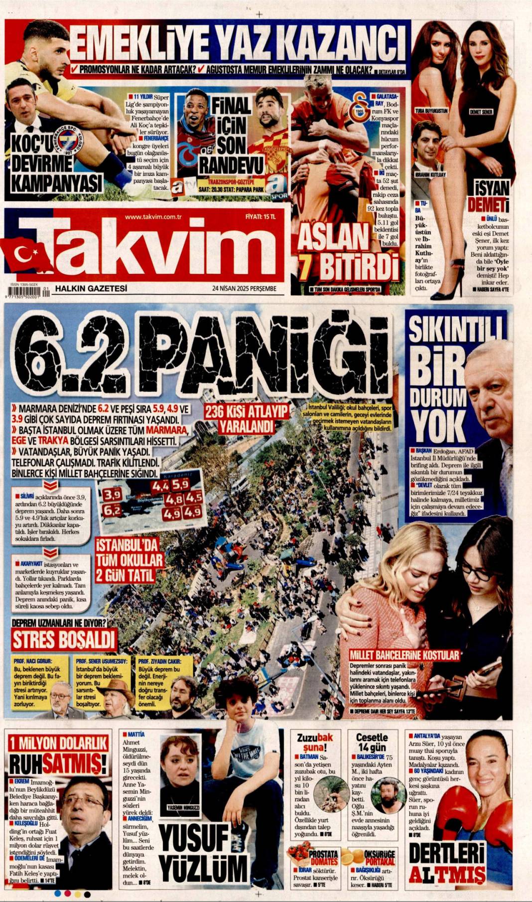 6.2'lik depremi gazeteler nasıl gördü? 5