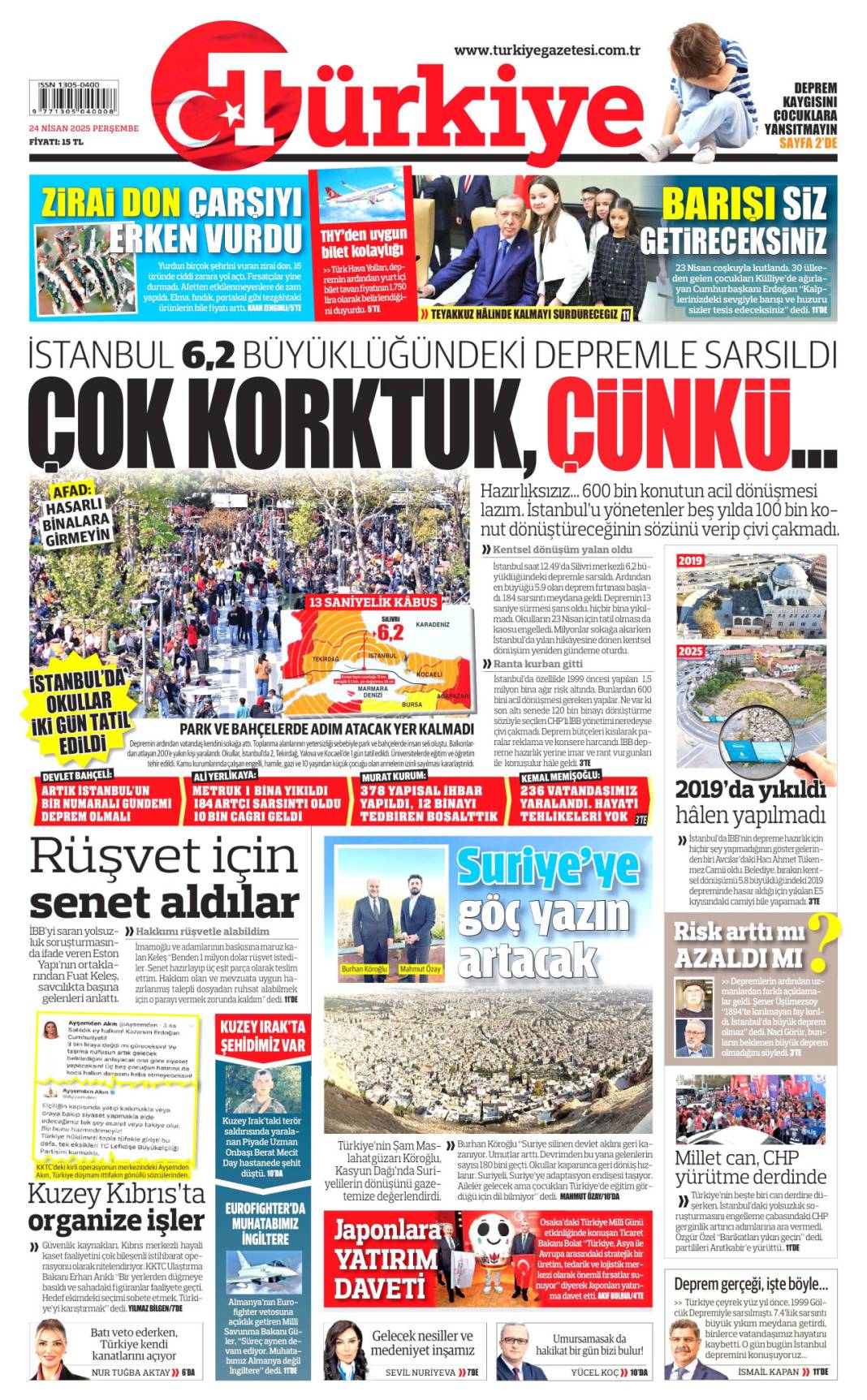 6.2'lik depremi gazeteler nasıl gördü? 3