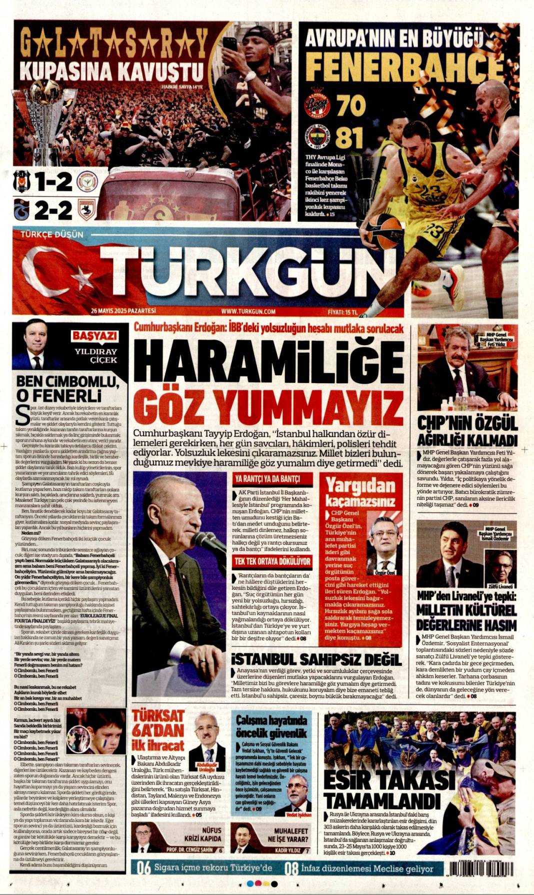 Hangi gazete ne manşetle çıktı? 26 Mayıs 2025 günün özeti 14