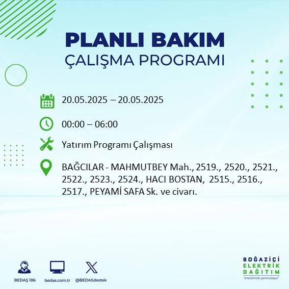 İstanbul’da 23 ilçede elektrik kesilecek: İşte mahalle mahalle kesinti listesi 14