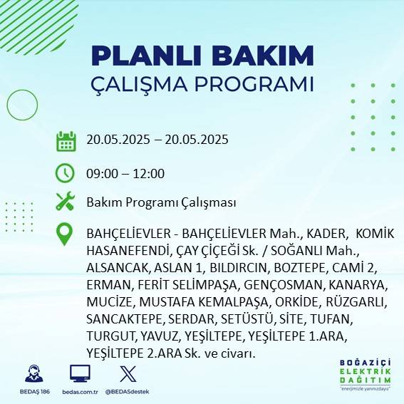 İstanbul’da 23 ilçede elektrik kesilecek: İşte mahalle mahalle kesinti listesi 15