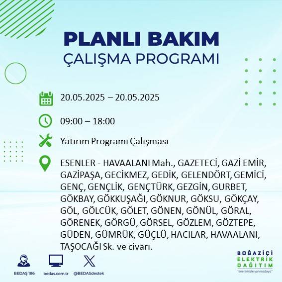 İstanbul’da 23 ilçede elektrik kesilecek: İşte mahalle mahalle kesinti listesi 44