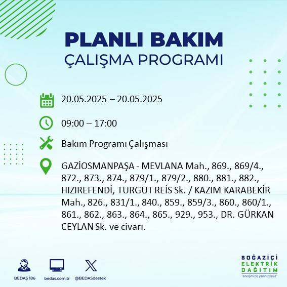 İstanbul’da 23 ilçede elektrik kesilecek: İşte mahalle mahalle kesinti listesi 57