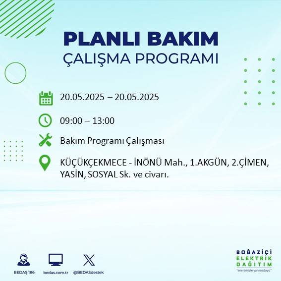 İstanbul’da 23 ilçede elektrik kesilecek: İşte mahalle mahalle kesinti listesi 62