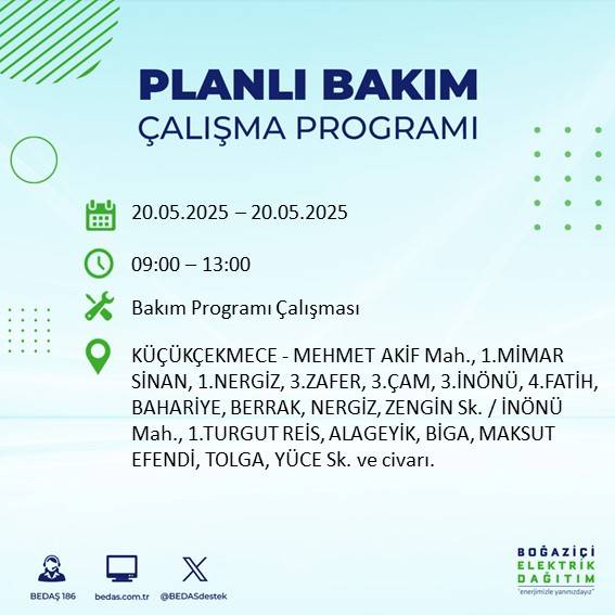 İstanbul’da 23 ilçede elektrik kesilecek: İşte mahalle mahalle kesinti listesi 65
