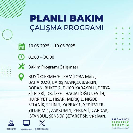 İstanbul’da elektrik kesintisi alarmı! Hangi semtlerde kesinti yaşanacak? 3